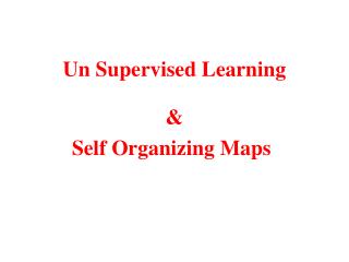 Un Supervised Learning