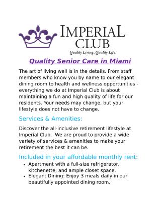 Quality Senior Care in Miami