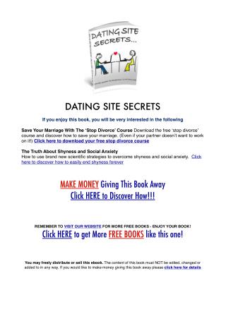 Dating Site Secrets