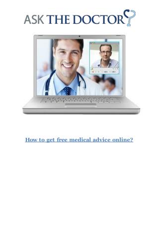 How To Get Free Medical Advice Online