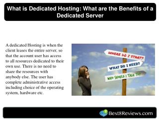 What is Dedicated Hosting: What are the Benefits of a Dedicated Server