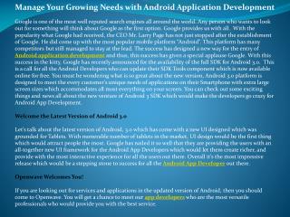 Manage Your Growing Needs with Android Application Developme