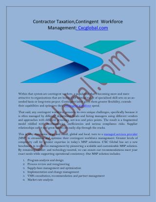 Contractor Taxation,Contingent Workforce Management : Cxcglobal.com