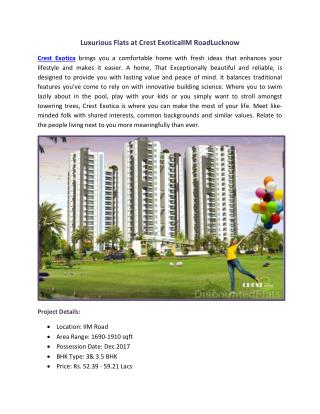 Crest Exotica at IIM Road Lucknow by Rishita Developers