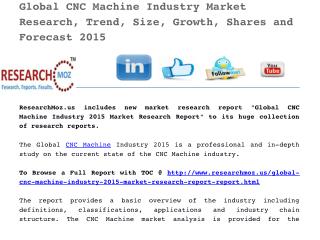 Global CNC Machine Industry 2015 Market Research Report