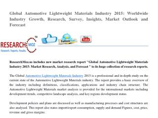Global Automotive Lightweight Materials Industry 2015 Market Research Report