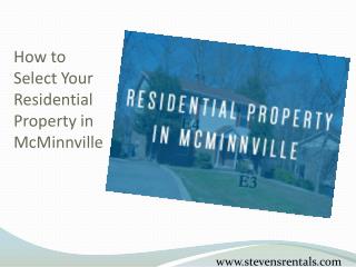 How to Select Your Residential Property in McMinnville