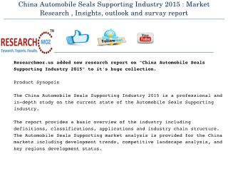 China Automobile Seals Supporting Industry 2015 Market Research Report