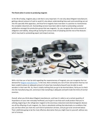 Magnet manufacturers