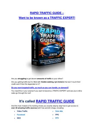 Rapid Traffic Guide DETAIL review and GIANT Bonus