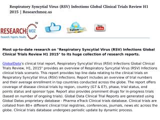 Respiratory Syncytial Virus (RSV) Infections Global Clinical Trials Review H1 2015