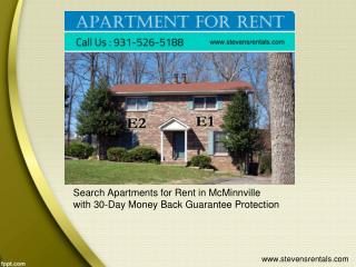 Search Apartments for Rent in McMinnville with 30-Day Money Back Guarantee Protection