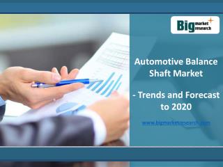 Automotive Balance Shaft Market - Industry Trends and Forecast to 2020