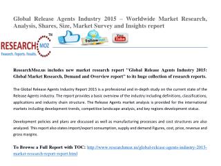 Global Release Agents Industry 2015 Market Research Report