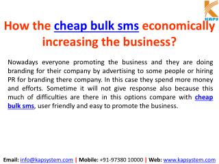 How does the cheap bulk sms economically increasing the business?