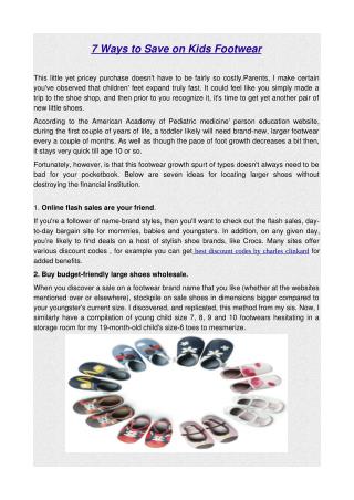 7 ways to save on kids footwear