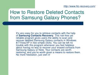 How to Restore Deleted Contacts from Samsung Galaxy Phones