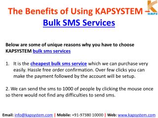 The Benefits of Using KAPSYSTEM BULK SMS Services
