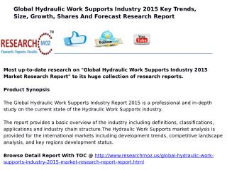 Global Hydraulic Work Supports Industry 2015 Market Research Report