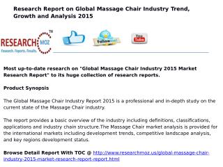 Global Massage Chair Industry 2015 Market Research Report
