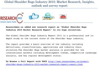 Global Shoulder Bags Industry 2015 Market Research Report