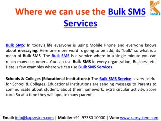 Where we can use Bulk SMS Services