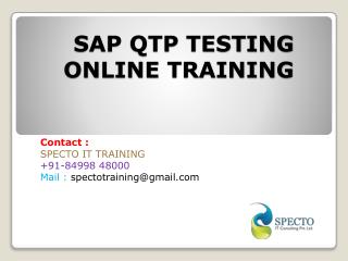 online training classes on sap qto testing by real time experts