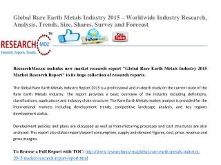 Global Rare Earth Metals Industry 2015 Market Research Report