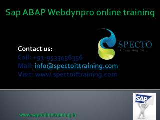 online sap abap webdynpro training classes and courses