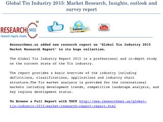 Global Tin Industry 2015 Market Research Report