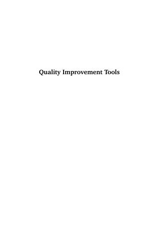 Quality Improvement Tools