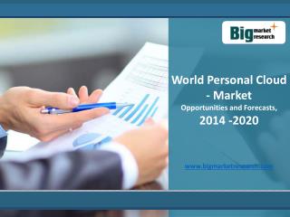 Personal Cloud Market would constitute about two-fifths of total market share in 2020 Wordwide