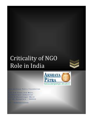 Criticality of NGO Role in India