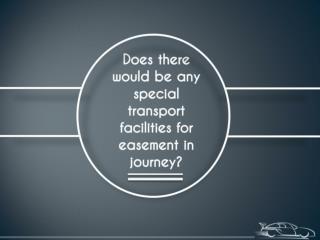 Does there would be any special transport facilities for easement in journey.