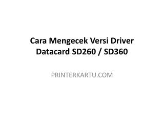 Cara Mengecek Versi Driver Datacard SD260