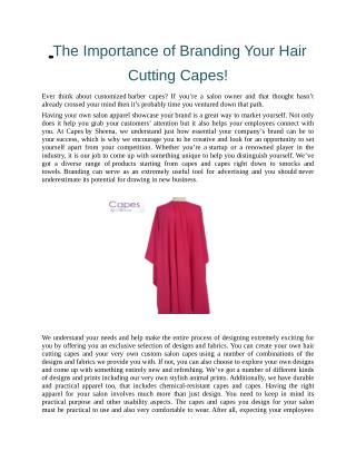 The Importance of Branding Your Hair Cutting Capes