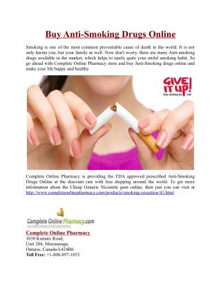 Buy Anti-Smoking Drugs Online