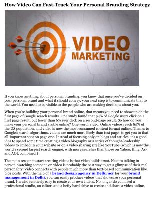 How Video Can Fast-Track Your Personal Branding Strategy