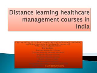 distance learning healthcare management courses in India