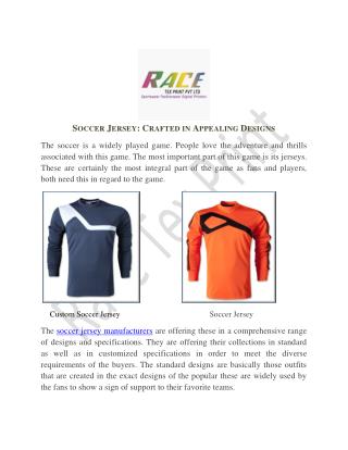 Soccer Jersey Crafted in Appealing Designs