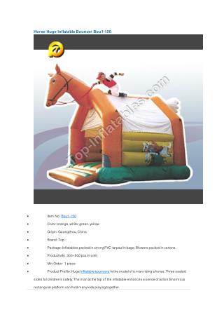 Horse Huge Inflatable Bouncer Bou1-150