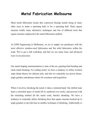 Metal Fabrication Melbourne