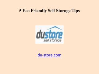 5 Eco Friendly Dubai Self Storage Tips