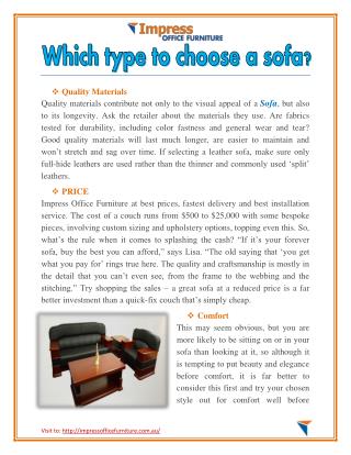Which type to choose a sofa?