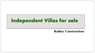 Independent Villas for sale in HYderabad