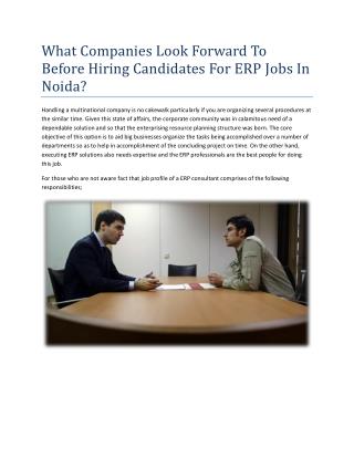 ERP Jobs in Noida - WisdomJobs