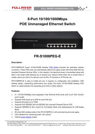 8 Port POE Unmanaged Ethernet Switch Supplier OEM 8 port switch Manufacturer