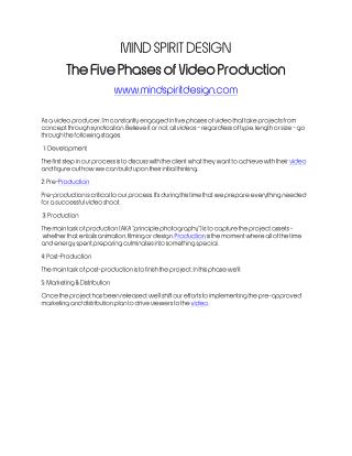 The Five Phases of Video Production