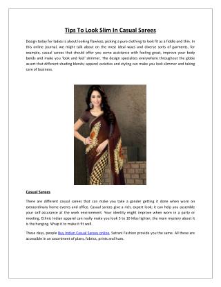 Tips To Look Slim In Casual Sarees