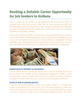 Banking jobs in Kolkata - wisdomjobs